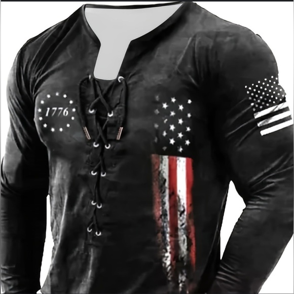 NWT Warrior Style Men's Patriot Patriotic Veteran Long Sleeve Shirt SOFT 2XL TTS - Picture 1 of 11